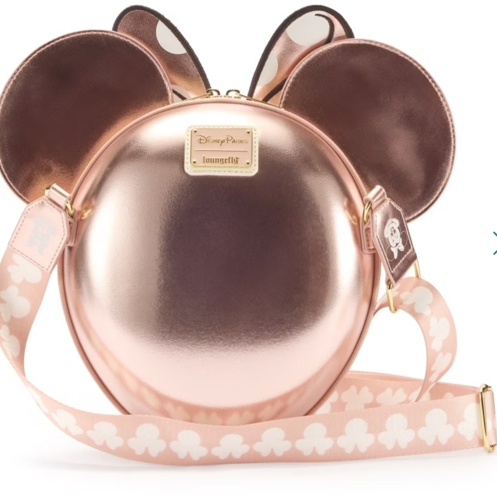 Loungefly Rose Gold Minnie Mouse Crossbody Bag - Picture 3 of 3